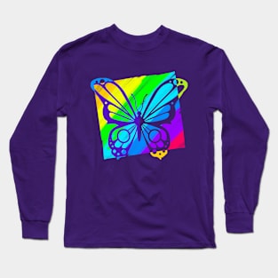 Rainbow butterfly Art Long Sleeve T-Shirt